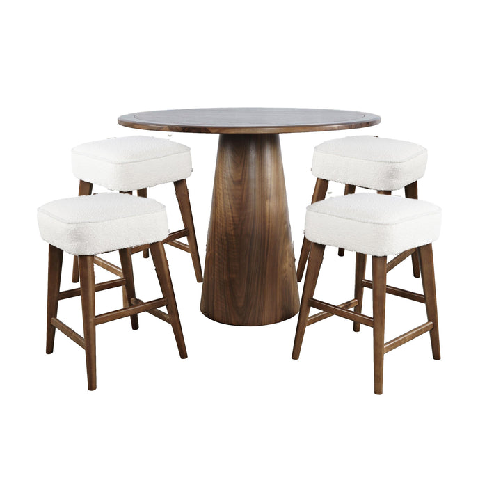 Nash Counter Table with 4 Backless Stools