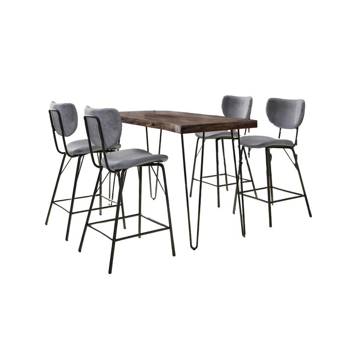 Natures Edge 5 Piece Counter Set with Modern Barstools