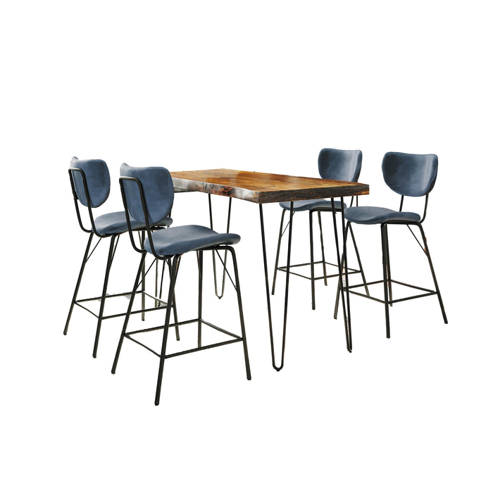 Natures Edge 5 Piece Counter Set with Modern Barstools