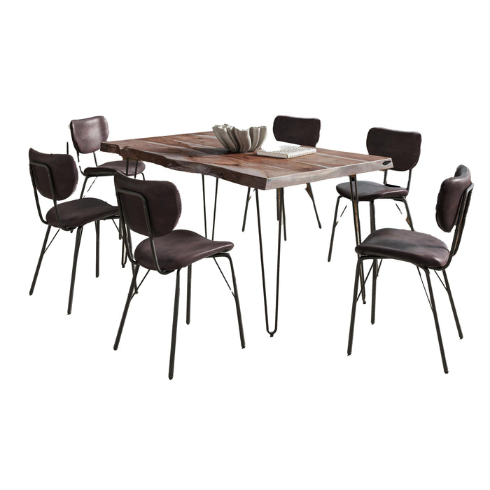 Natures Edge 60 Inch Seven Piece Upholstered Dining Set