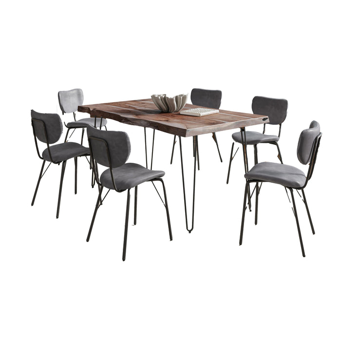 Natures Edge 60 Inch Seven Piece Upholstered Dining Set