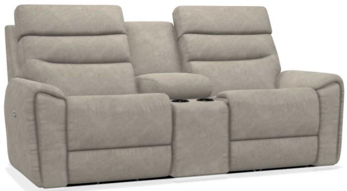 La-Z-Boy Soren Pebble Power Reclining Loveseat with Headrest and Console