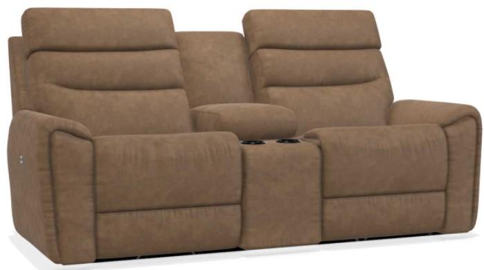 La-Z-Boy Soren Chestnut Power Reclining Loveseat with Headrest and Console