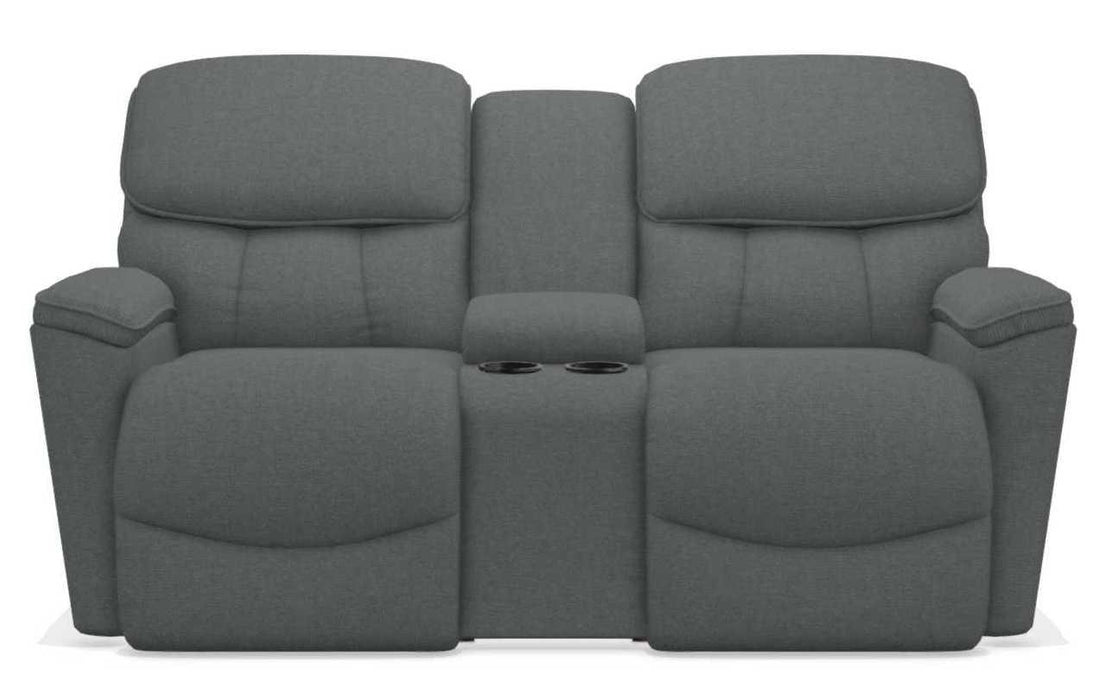 La-Z-Boy Kipling Grey Power Reclining Loveseat With Headrest and Console