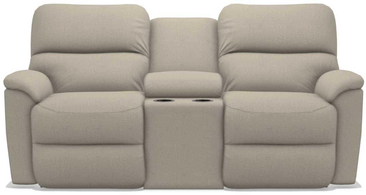 La-Z-Boy Brooks Pewter Power Reclining Loveseat with Headrest and Console