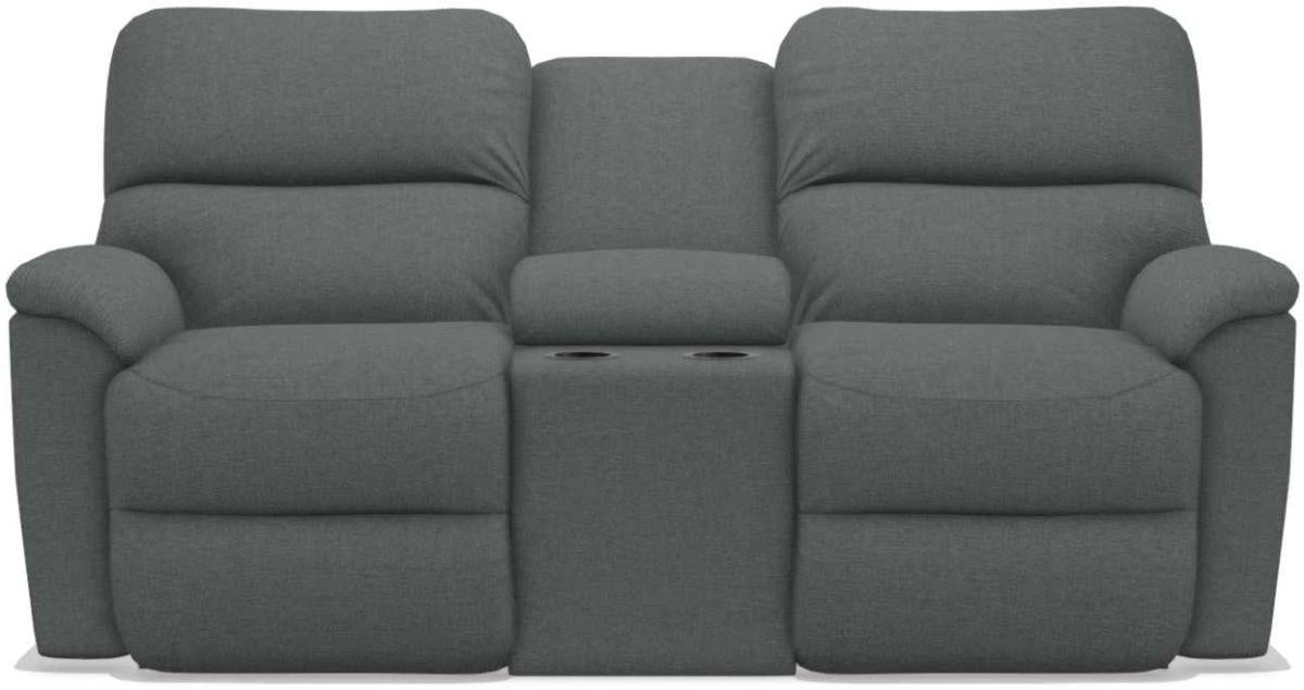 La-Z-Boy Brooks Gray Power Reclining Loveseat With Console