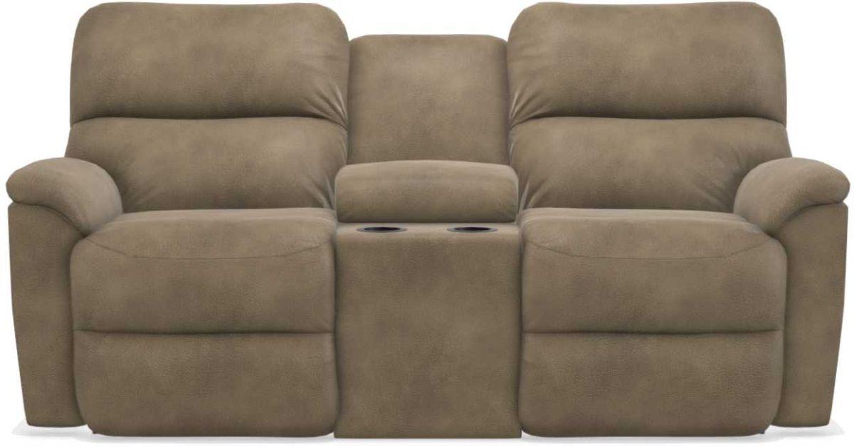 La-Z-Boy Brooks Mushroom Reclining Loveseat With Console