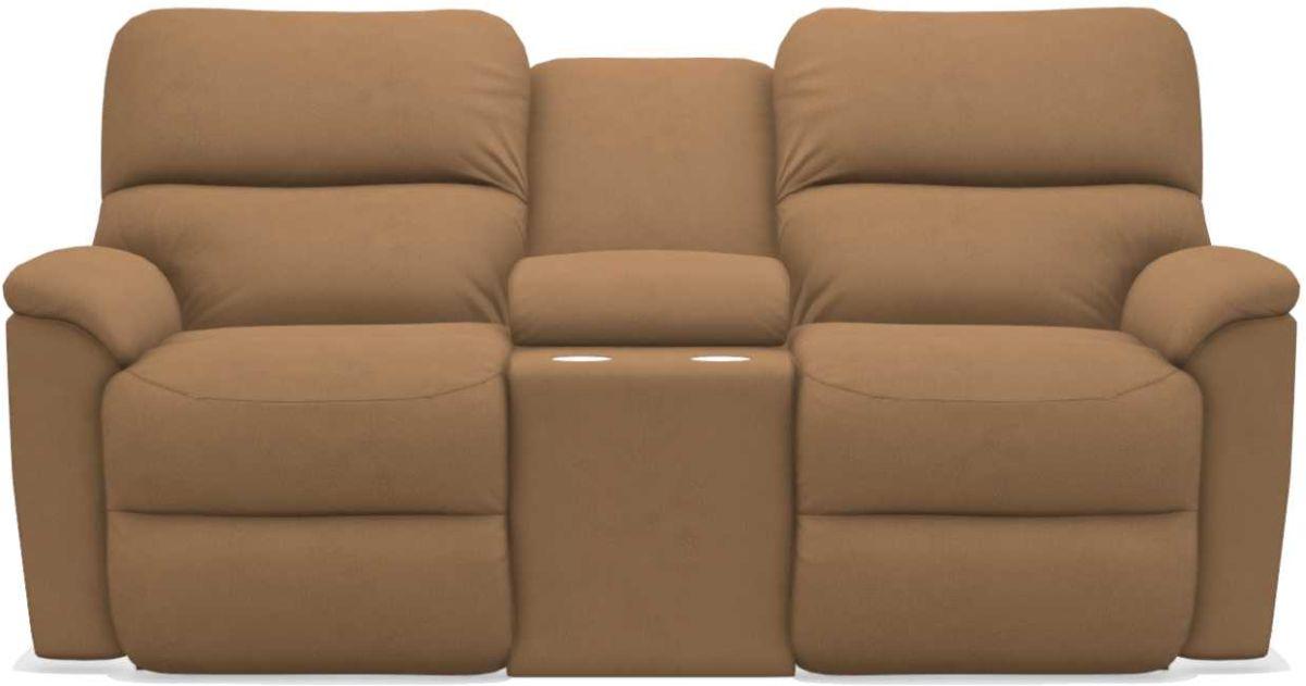 La-Z-Boy Brooks Fawn Reclining Loveseat With Console