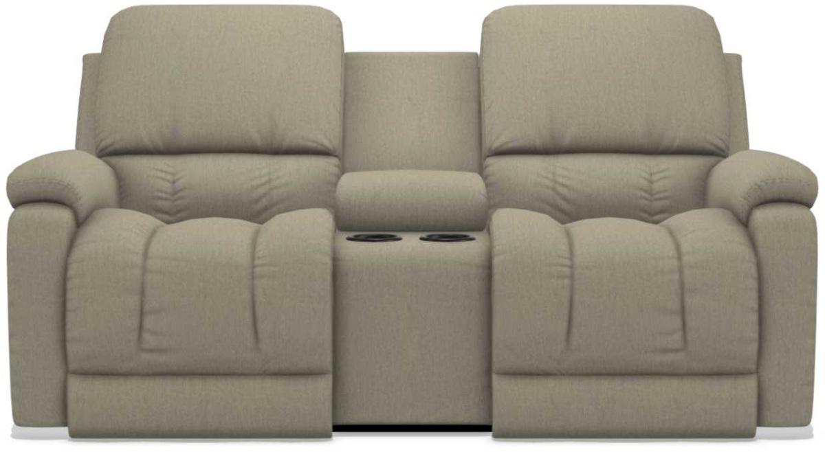 La-Z-Boy Greyson Teak Power Recline La-Z-Time Full Reclining Console Loveseat