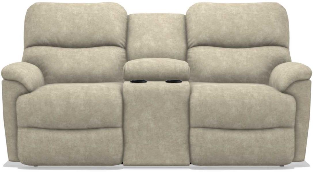 La-Z-Boy Trouper PowerRecline La-Z-Time Stucco Reclining Loveseat with Console