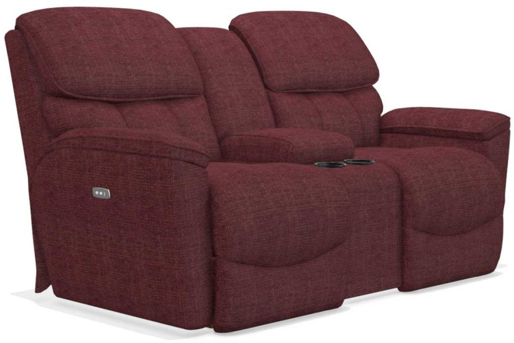 La-Z-Boy Kipling Cherry La-Z-Time Power Reclining Loveseat With Console