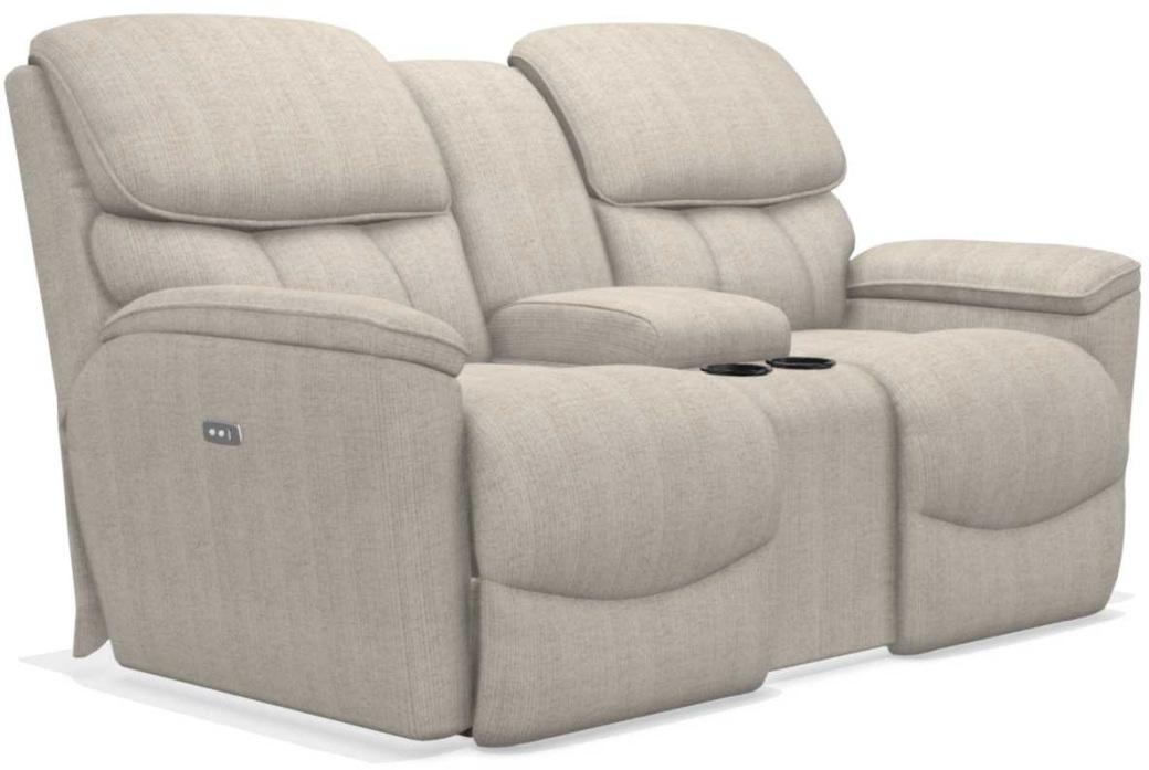 La-Z-Boy Kipling Buff La-Z-Time Power Reclining Loveseat With Console