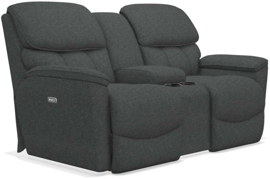 La-Z-Boy Kipling Slate La-Z-Time Power Reclining Loveseat With Console