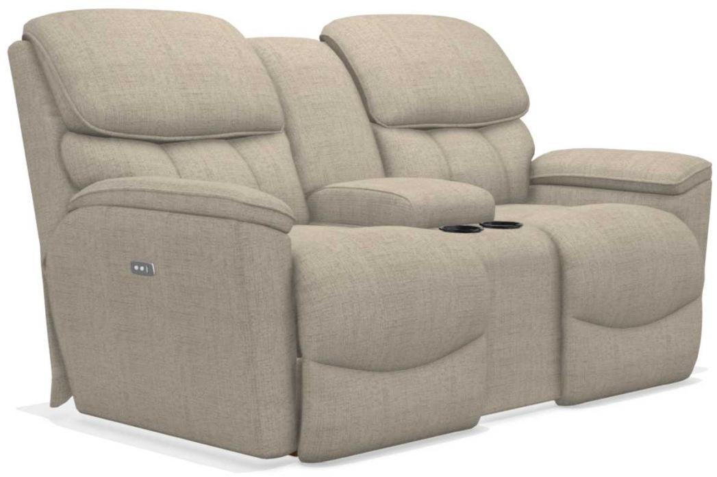 La-Z-Boy Kipling Fawn La-Z-Time Power Reclining Loveseat With Console