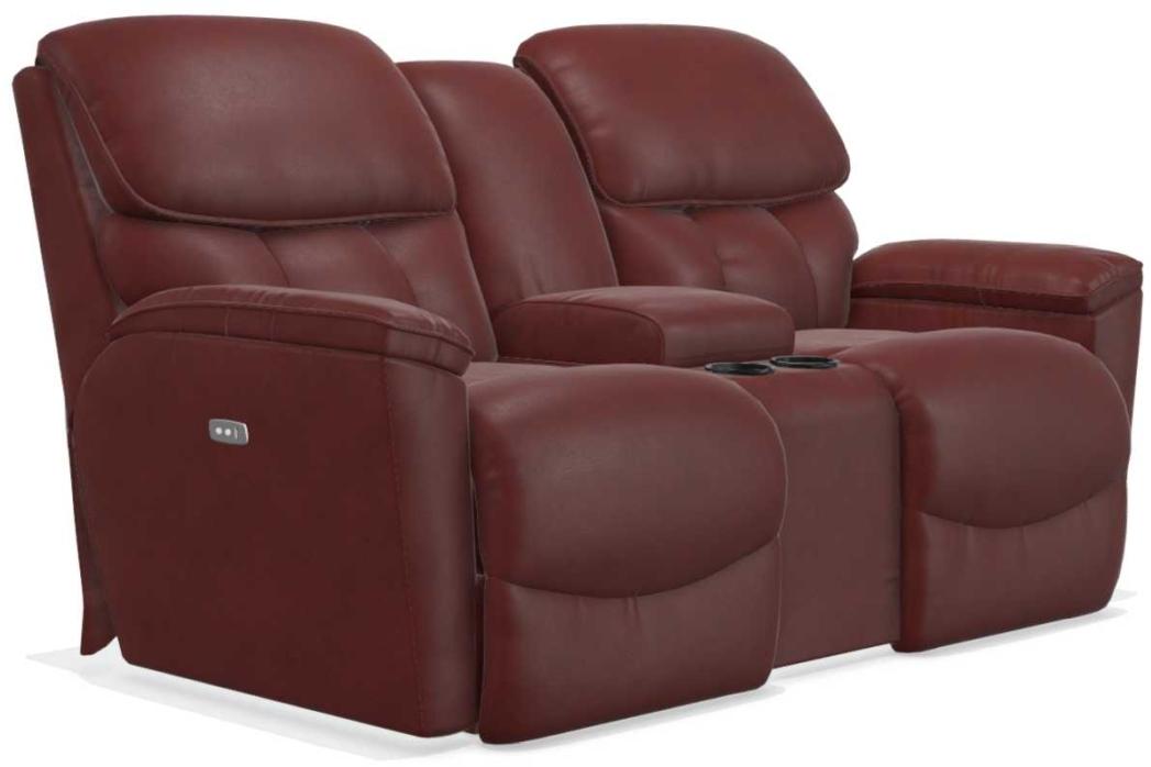La-Z-Boy Kipling Wine La-Z-Time Power Reclining Loveseat With Console