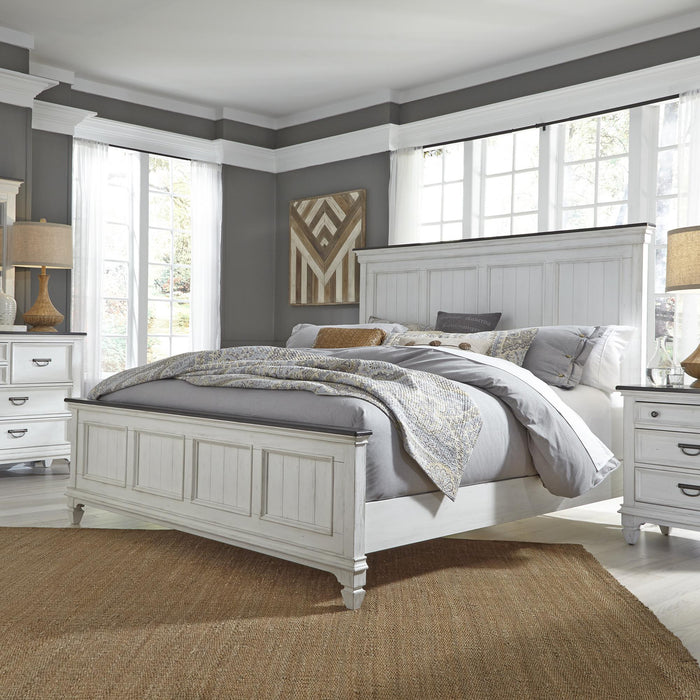 Allyson Park King Panel Bed, Dresser & Mirror, Night Stand - Plourde Furniture Co (Caribou, ME)