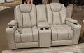 Elevate Edges Glider Reclining Loveseat with Console - Plourde Furniture Co (Caribou, ME)