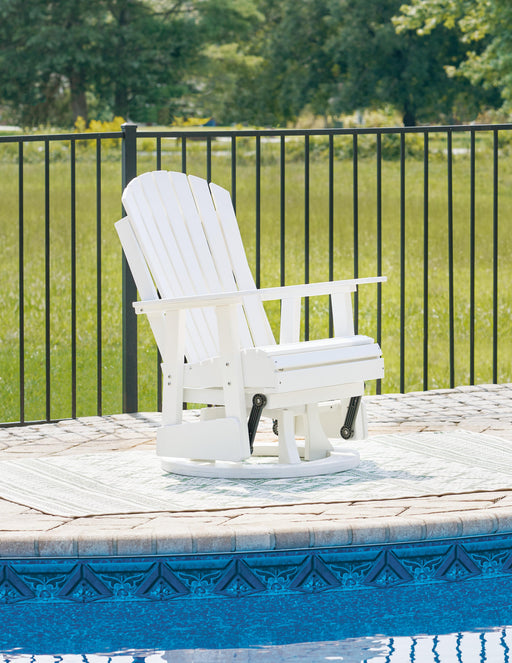 Hyland wave Outdoor Swivel Glider Chair - Plourde Furniture Co (Caribou, ME)