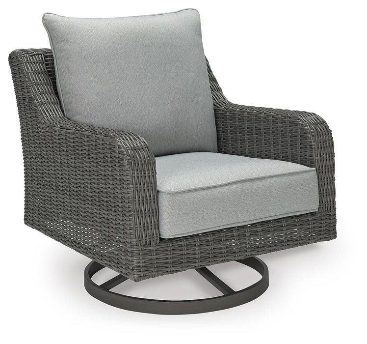 Elite Park Outdoor Swivel Lounge with Cushion - Plourde Furniture Co (Caribou, ME)