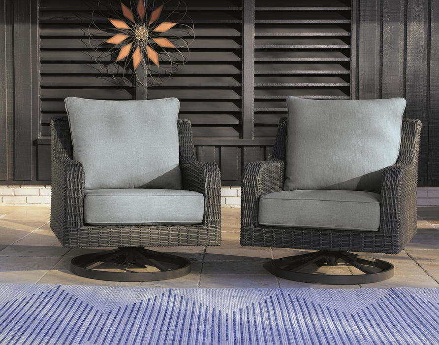 Elite Park Outdoor Swivel Lounge with Cushion - Plourde Furniture Co (Caribou, ME)