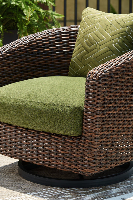 Horizon Hall Outdoor Swivel Lounge Chair with Cushion - Plourde Furniture Co (Caribou, ME)