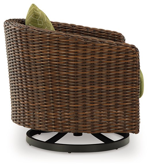 Horizon Hall Outdoor Swivel Lounge Chair with Cushion - Plourde Furniture Co (Caribou, ME)