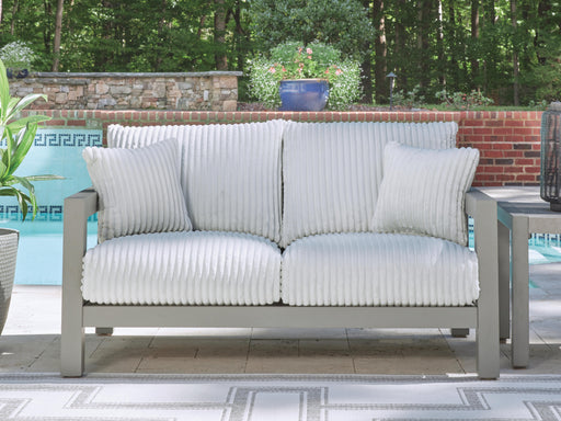 Hurley Park Outdoor Loveseat with Cushion - Plourde Furniture Co (Caribou, ME)