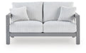 Hurley Park Outdoor Loveseat with Cushion - Plourde Furniture Co (Caribou, ME)