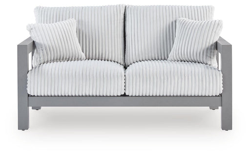 Hurley Park Outdoor Loveseat with Cushion - Plourde Furniture Co (Caribou, ME)