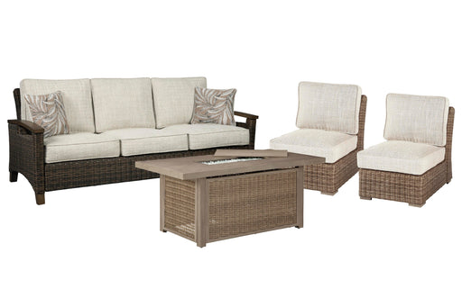 Beachcroft Outdoor Sofa, Lounge Chairs and Fire Pit - Plourde Furniture Co (Caribou, ME)