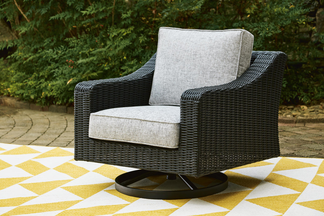Beachcroft Outdoor Swivel Lounge with Cushion - Plourde Furniture Co (Caribou, ME)