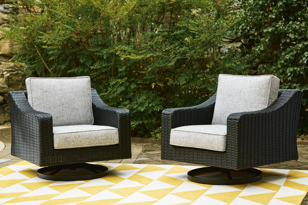 Beachcroft Outdoor Swivel Lounge with Cushion - Plourde Furniture Co (Caribou, ME)