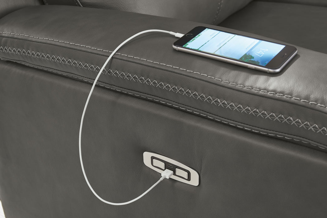 Bleckley Power Reclining Loveseat with Console - Plourde Furniture Co (Caribou, ME)