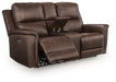 Bleckley Power Reclining Loveseat with Console - Plourde Furniture Co (Caribou, ME)