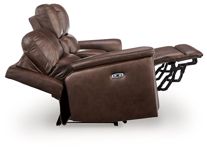 Bleckley Power Reclining Loveseat with Console - Plourde Furniture Co (Caribou, ME)