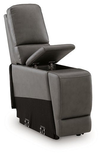 5Z - Pittson Power Reclining Sectional Loveseat with Console - Plourde Furniture Co (Caribou, ME)