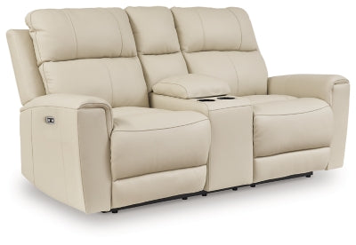 Dahlmoore Power Reclining Loveseat with Console - Plourde Furniture Co (Caribou, ME)