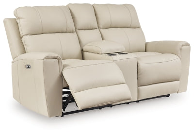 Dahlmoore Power Reclining Loveseat with Console - Plourde Furniture Co (Caribou, ME)