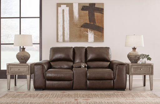 Alessandro Power Reclining Loveseat with Console - Plourde Furniture Co (Caribou, ME)