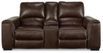 Alessandro Power Reclining Loveseat with Console - Plourde Furniture Co (Caribou, ME)