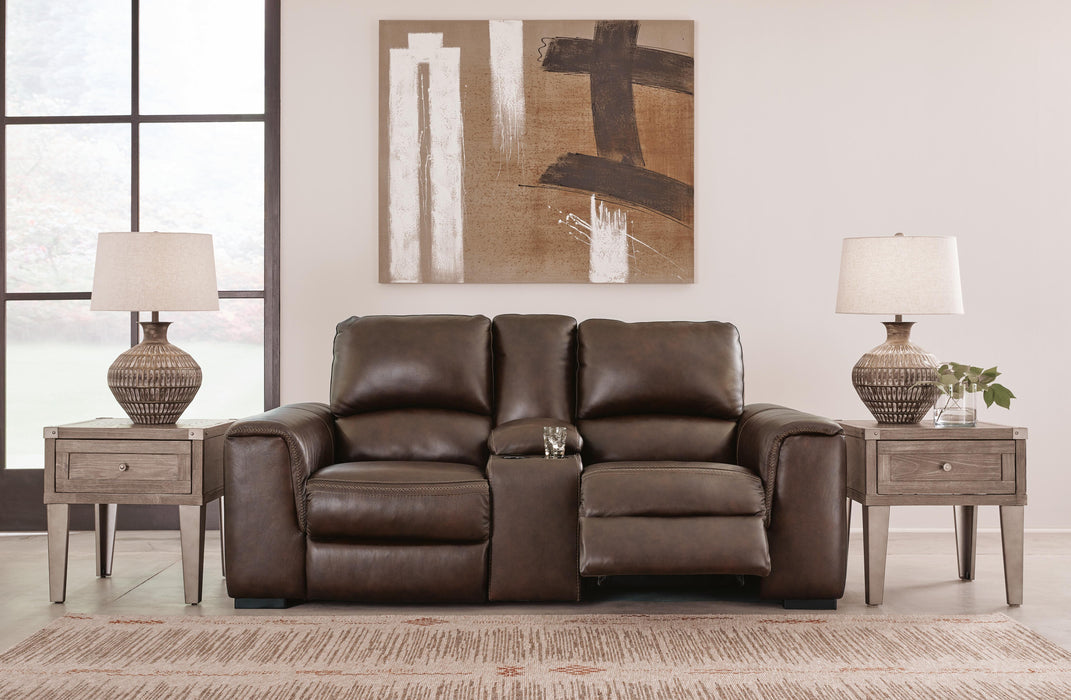 Alessandro Power Reclining Loveseat with Console - Plourde Furniture Co (Caribou, ME)