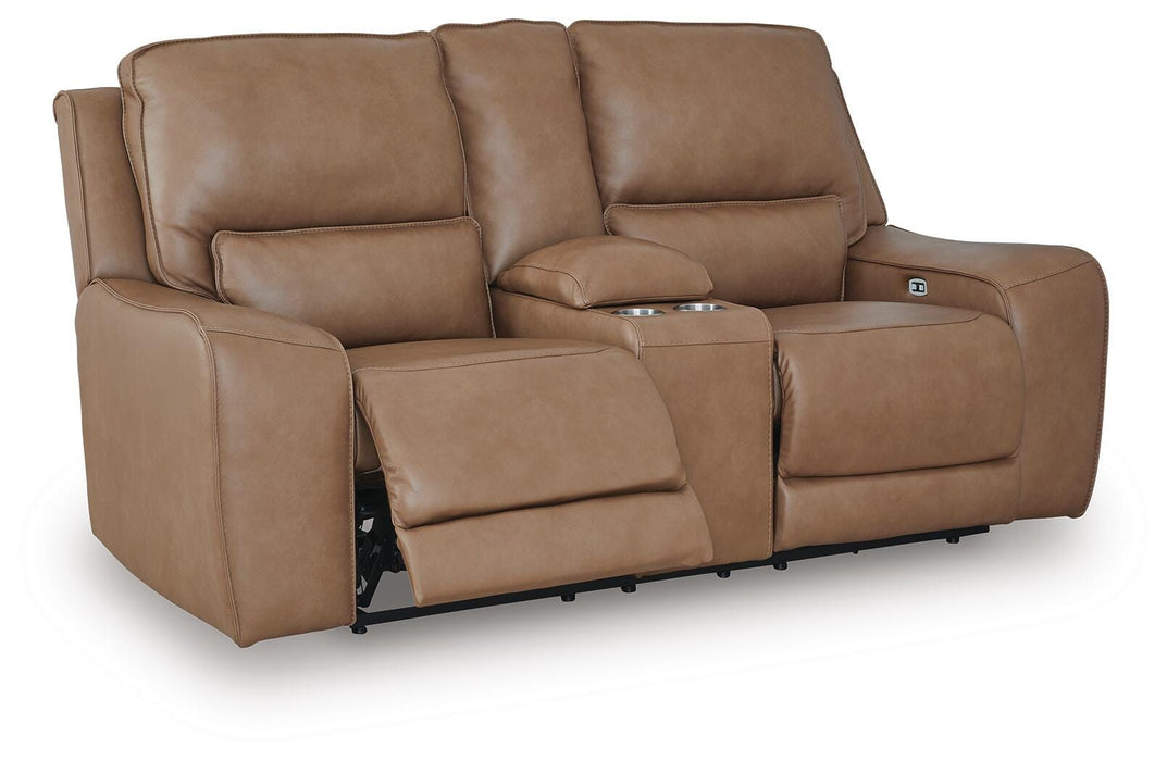 DeepWakes Power Reclining Loveseat with Console - Plourde Furniture Co (Caribou, ME)