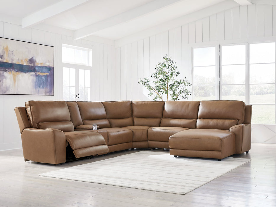 DeepWakes Power Reclining Sectional with Chaise - Plourde Furniture Co (Caribou, ME)