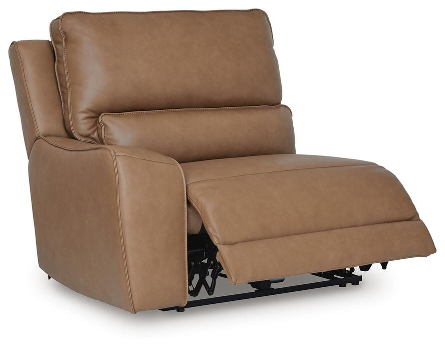 DeepWakes Reclining Sectional with Storage Console - Plourde Furniture Co (Caribou, ME)