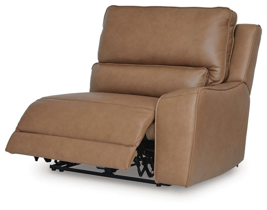 DeepWakes Reclining Sectional with Storage Console - Plourde Furniture Co (Caribou, ME)