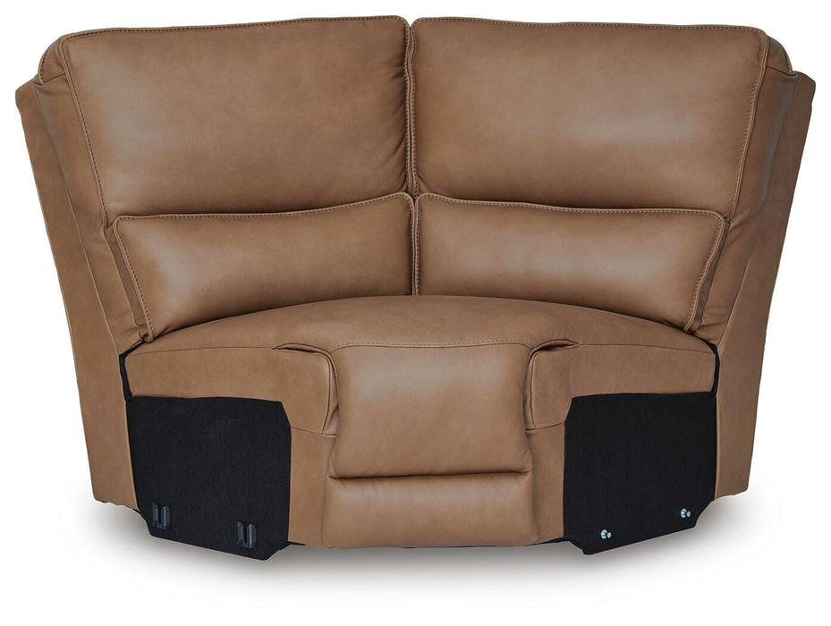 DeepWakes Reclining Sectional with Storage Console - Plourde Furniture Co (Caribou, ME)