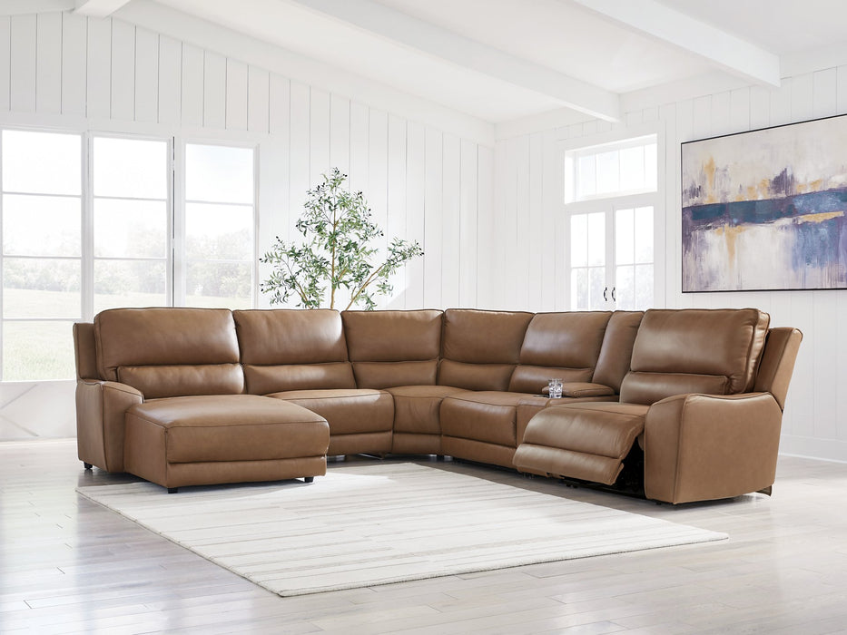 DeepWakes Power Reclining Sectional with Chaise - Plourde Furniture Co (Caribou, ME)