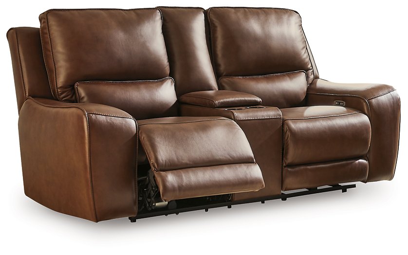 DeepWakes Power Reclining Loveseat with Console - Plourde Furniture Co (Caribou, ME)