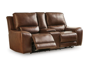 DeepWakes Power Reclining Loveseat with Console - Plourde Furniture Co (Caribou, ME)