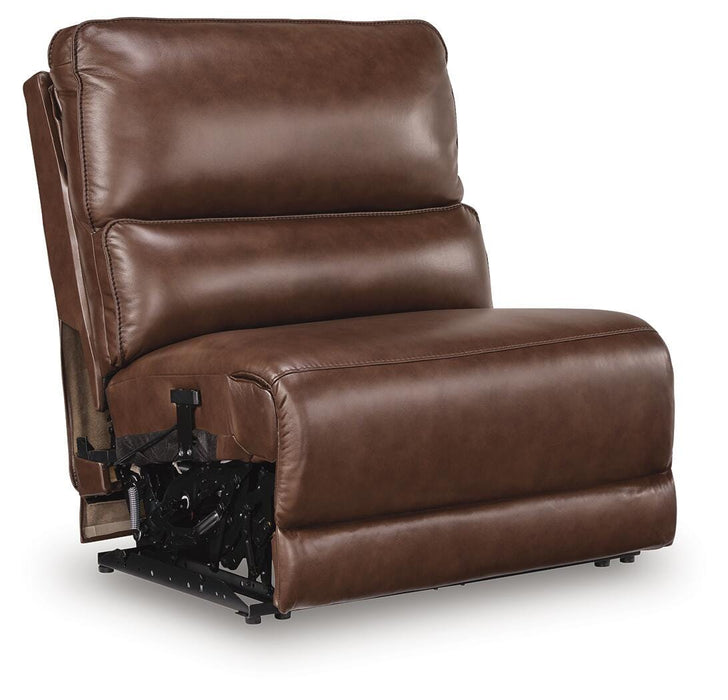 DeepWakes Reclining Sectional with Storage Console - Plourde Furniture Co (Caribou, ME)